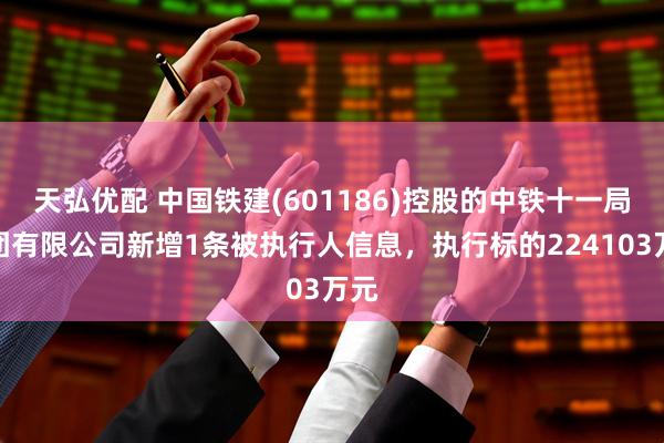 天弘优配 中国铁建(601186)控股的中铁十一局集团有限公司新增1条被执行人信息，执行标的224103万元
