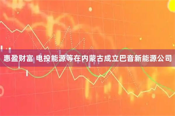 惠盈财富 电投能源等在内蒙古成立巴音新能源公司